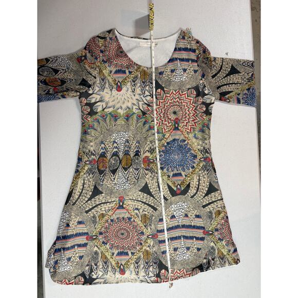 Entro Size Small Multi Patterned Long Sleeve Dress - Picture 6 of 8